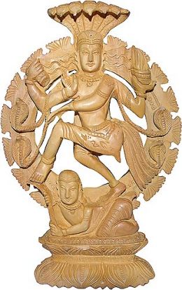 Древняя Статуэтка из дерева бога Шива Натарджа - короля танца.