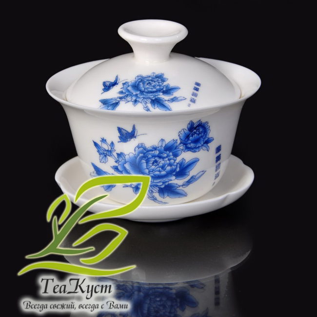 Чайный сервиз «Синяя Хризантема» в Китайском стиле (Белый, Фарфор, 8 персон, 11 предметов)
